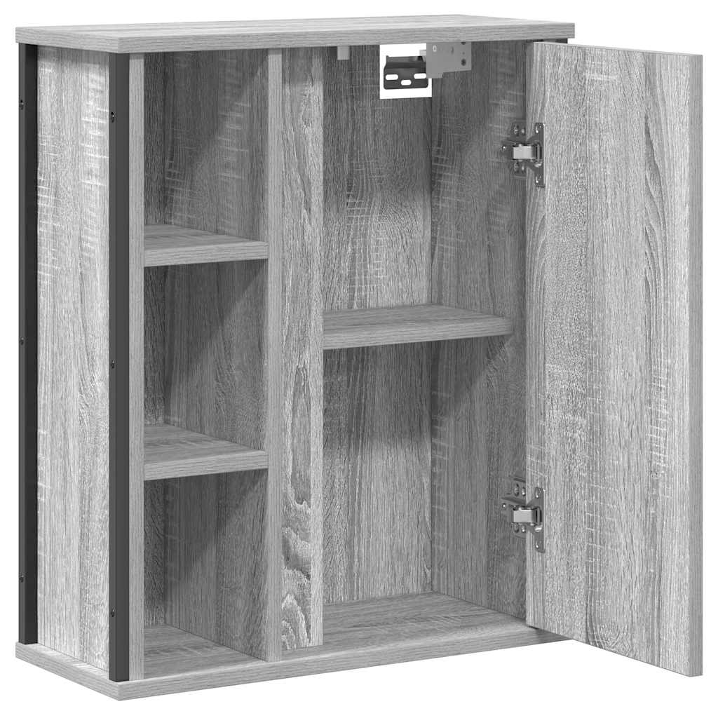 Bathroom Wall Cabinet With Mirror Grey Sonoma 50X21X60 Cm