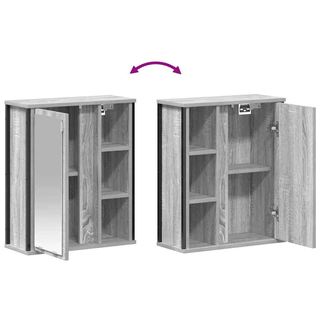Bathroom Wall Cabinet With Mirror Grey Sonoma 50X21X60 Cm