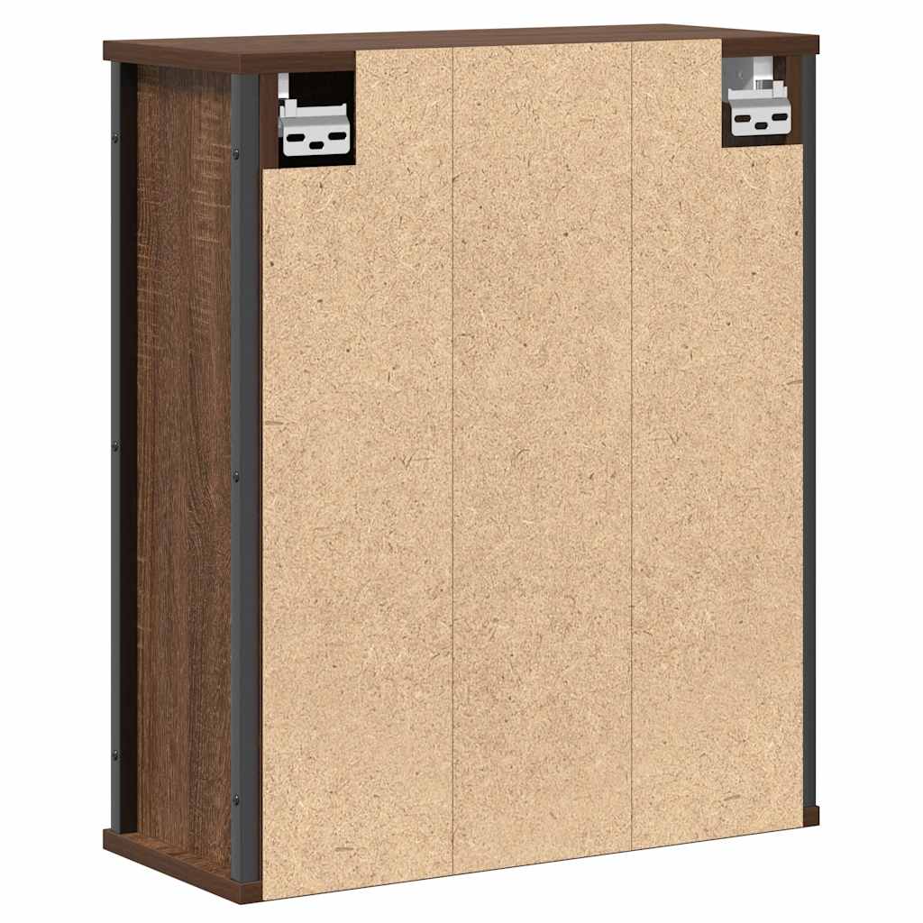 Bathroom Wall Cabinet With Mirror Brown Oak 50X21X60 Cm