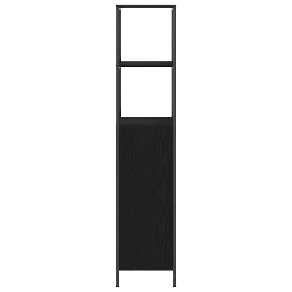 Bathroom Cabinet With Shelves Black Oak 36X35X165 Cm