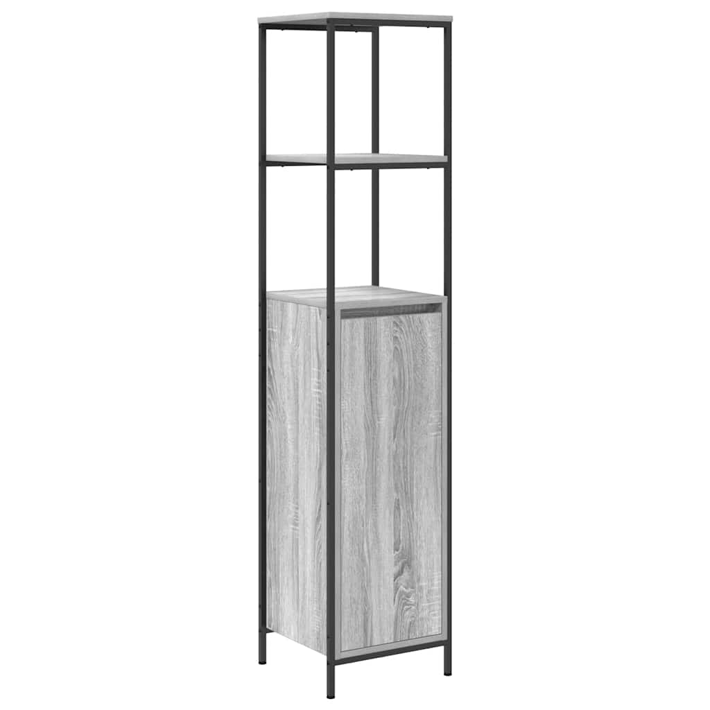 Bathroom Cabinet With Shelves Grey Sonoma 36X35X165 Cm