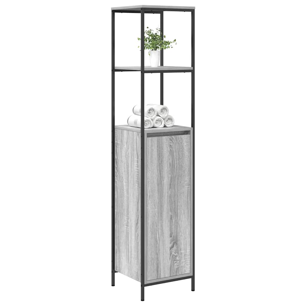 Bathroom Cabinet With Shelves Grey Sonoma 36X35X165 Cm