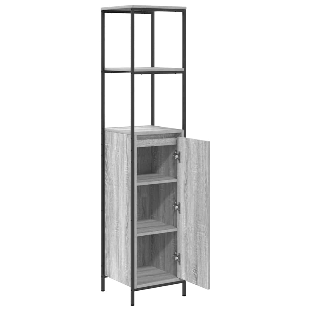 Bathroom Cabinet With Shelves Grey Sonoma 36X35X165 Cm