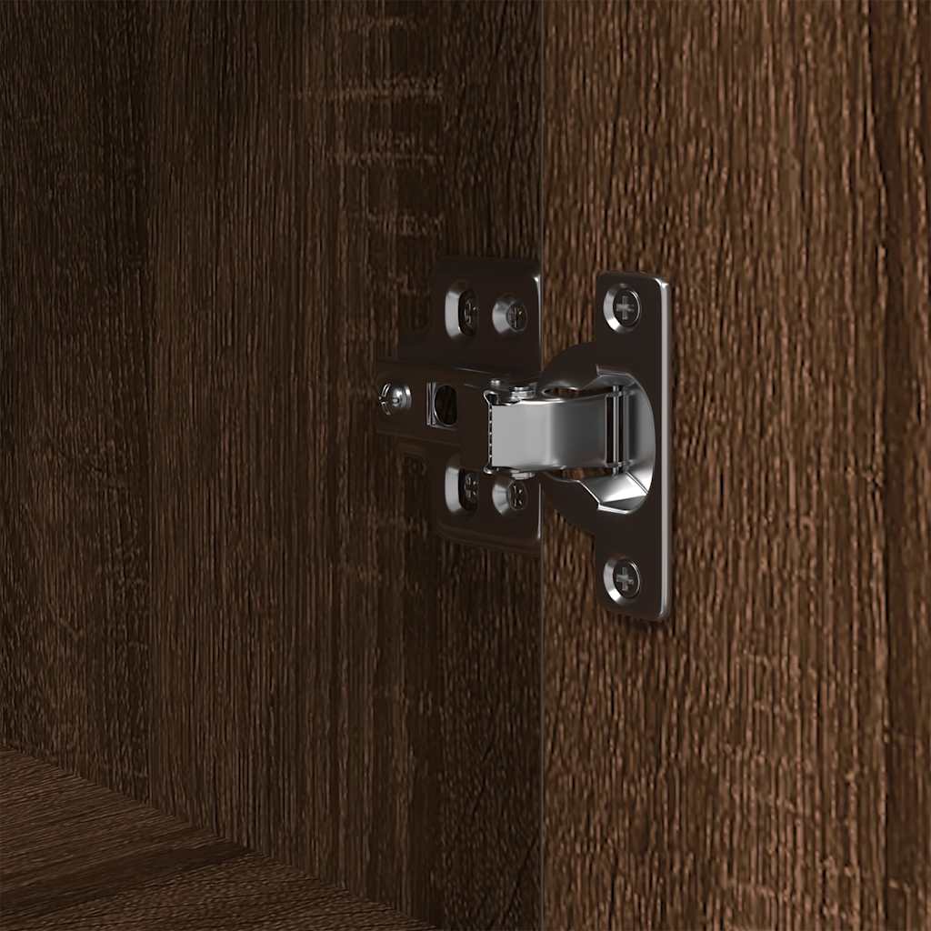 Bathroom Cabinet With Shelves Brown Oak 36X35X165 Cm