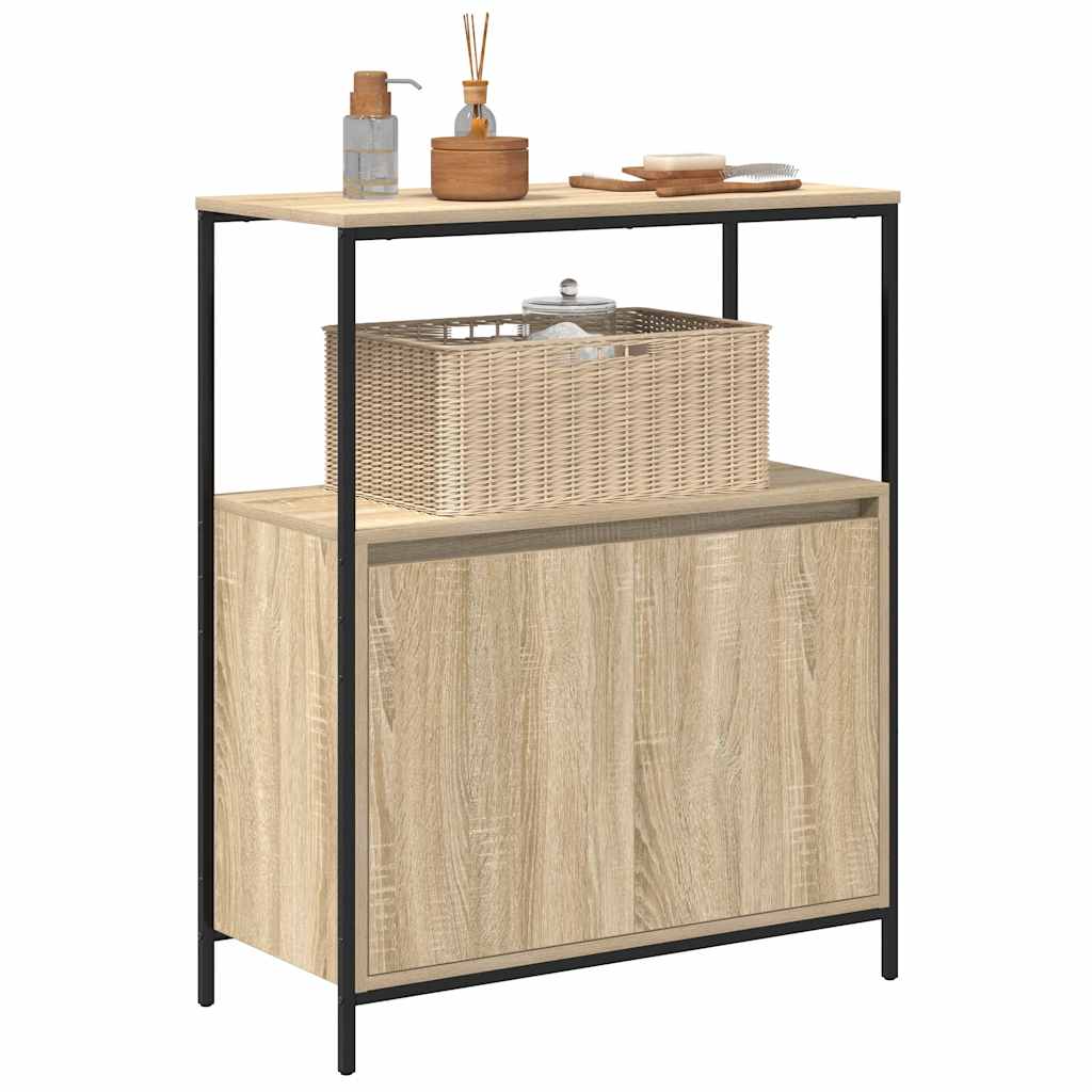 Bathroom Cabinet With Shelves Sonoma Oak 76.5X35X95 Cm