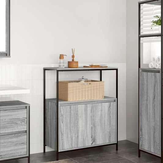 Bathroom Cabinet With Shelves Grey Sonoma 76.5X35X95 Cm