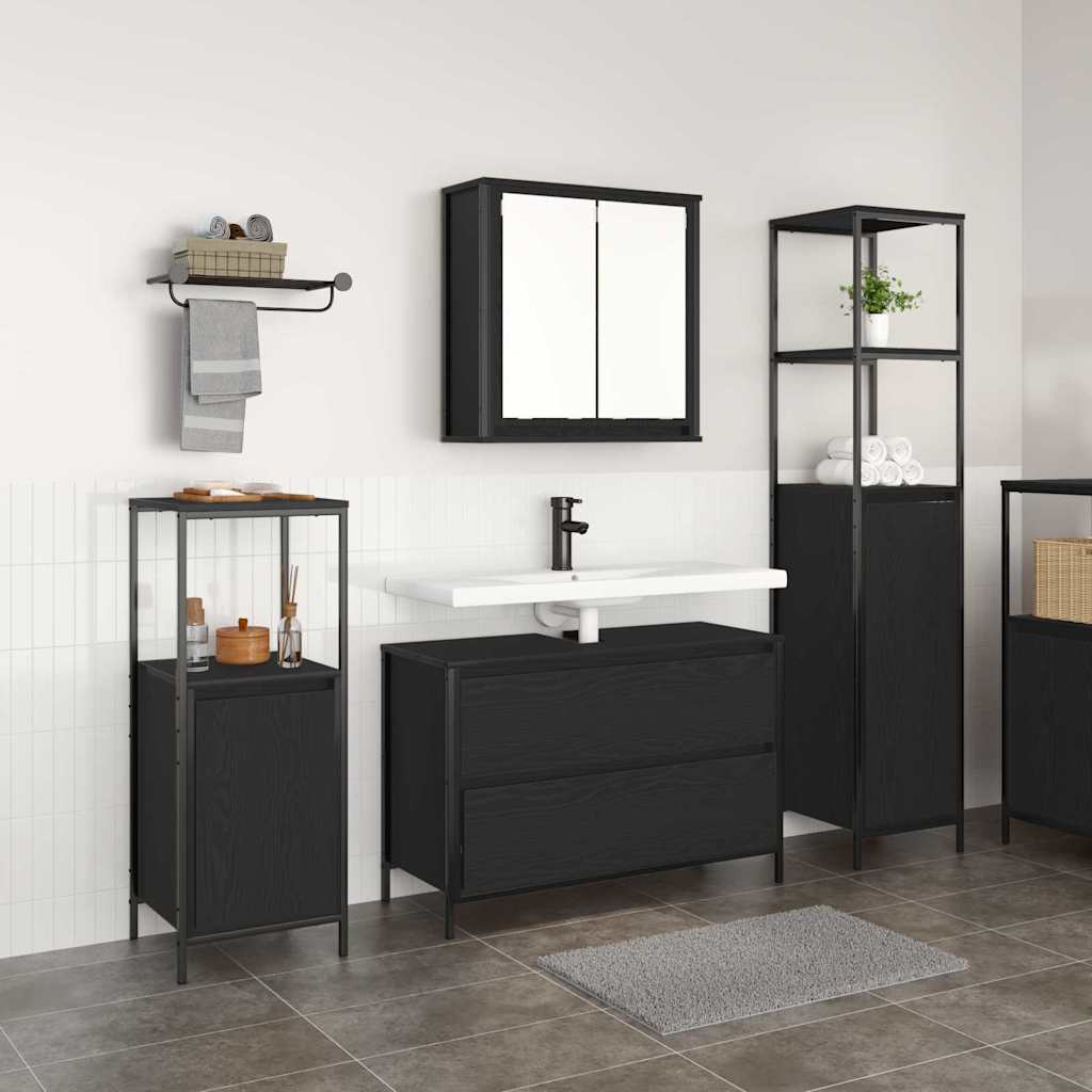 3 Piece Bathroom Furniture Set Engineered Wood