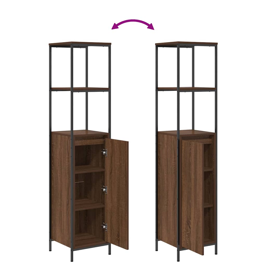 3 Piece Bathroom Furniture Set Engineered Wood