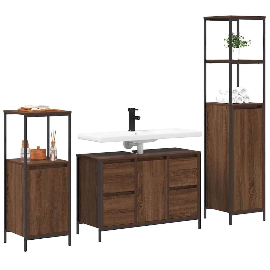 3-Piece Bathroom Furniture Set - Engineered Wood