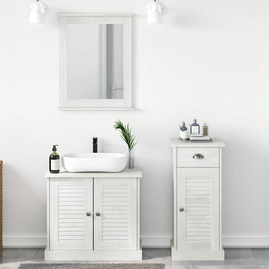 Bathroom Furniture Set With Drawer 3 Pcs Brown 37 X 34 X 80 Cm