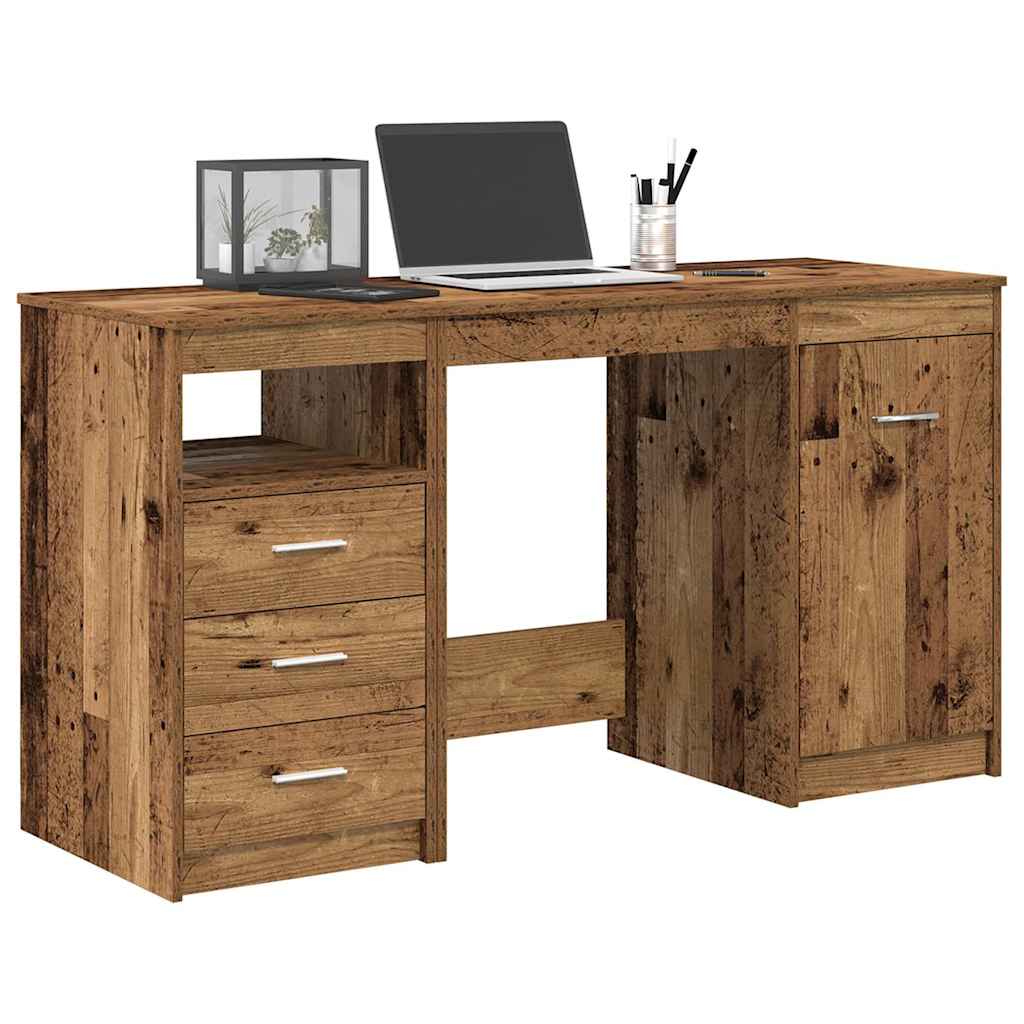 Desk With Cabinet Engineered Wood