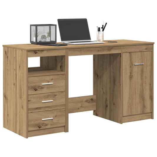 Desk With Cabinet Engineered Wood