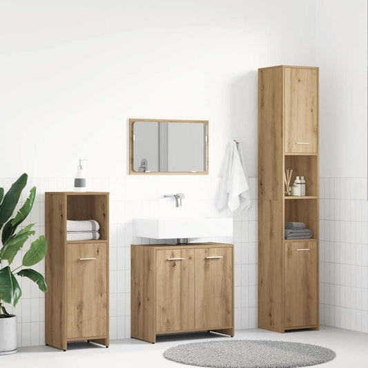 4 Piece Bathroom Furniture Set Engineered Wood