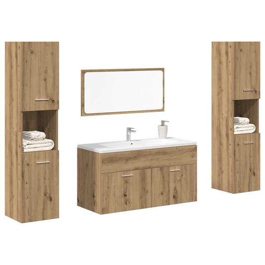 4 Piece Bathroom Furniture Set Engineered Wood