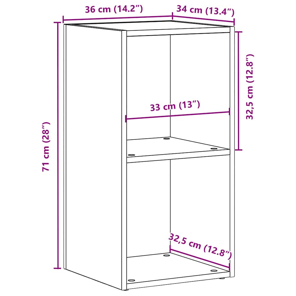 Lp Storage Box 71X34X36 Cm Engineered Wood
