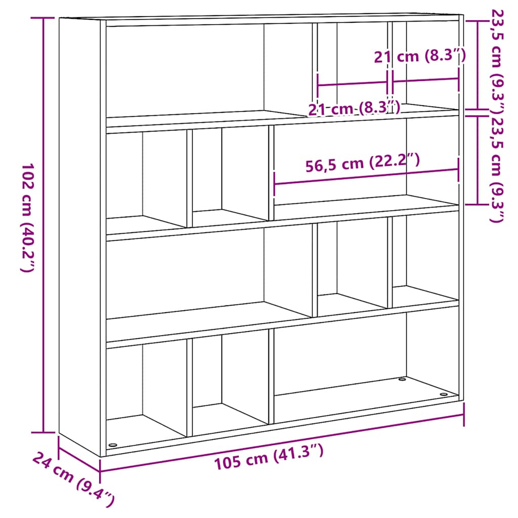 Book Cabinet/Room Divider 105X24X102 Cm