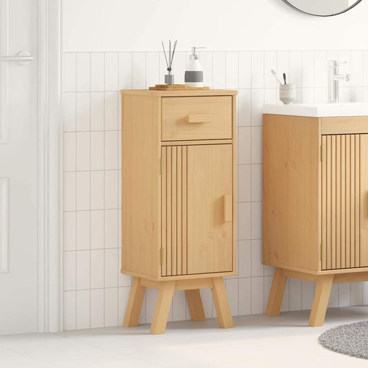 Bathroom Cabinet Olden Brown 35 X 30 X 90 Cm Solid Pine Wood