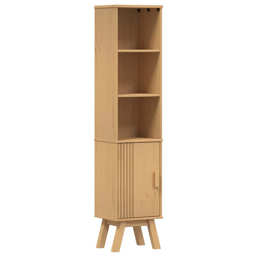 Bathroom Cabinet Olden Brown 35 X 30 X 159 Cm Solid Pine Wood