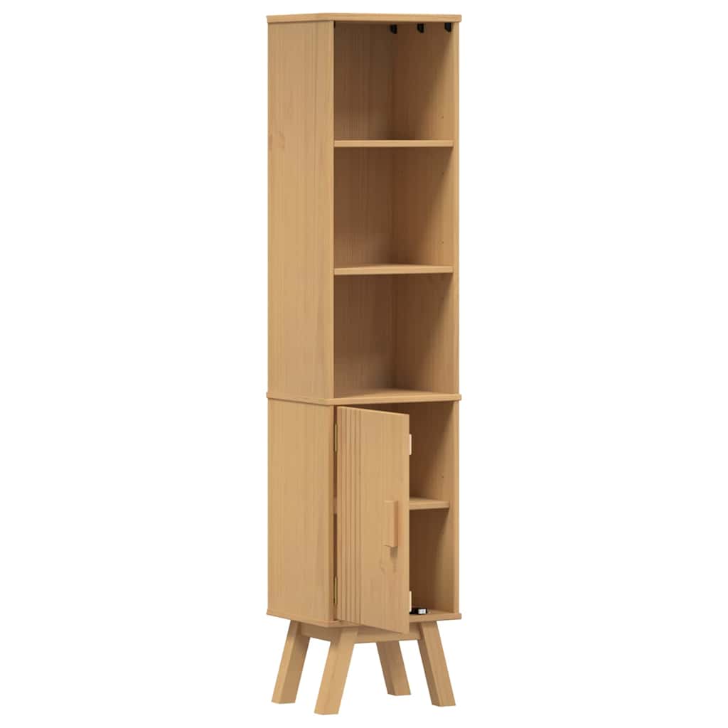 Bathroom Cabinet Olden Brown 35 X 30 X 159 Cm Solid Pine Wood