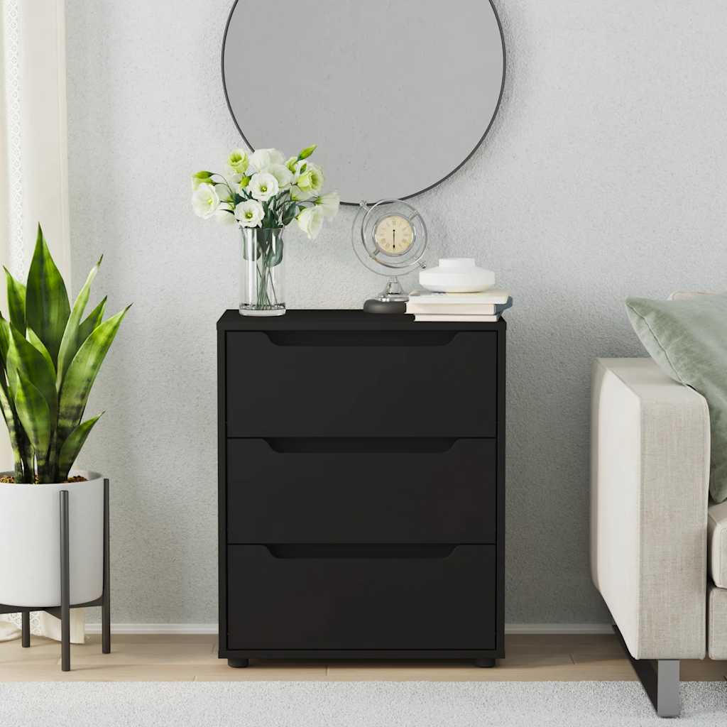 Sideboard Visnes Black 60X40X73 Cm Engineered Wood