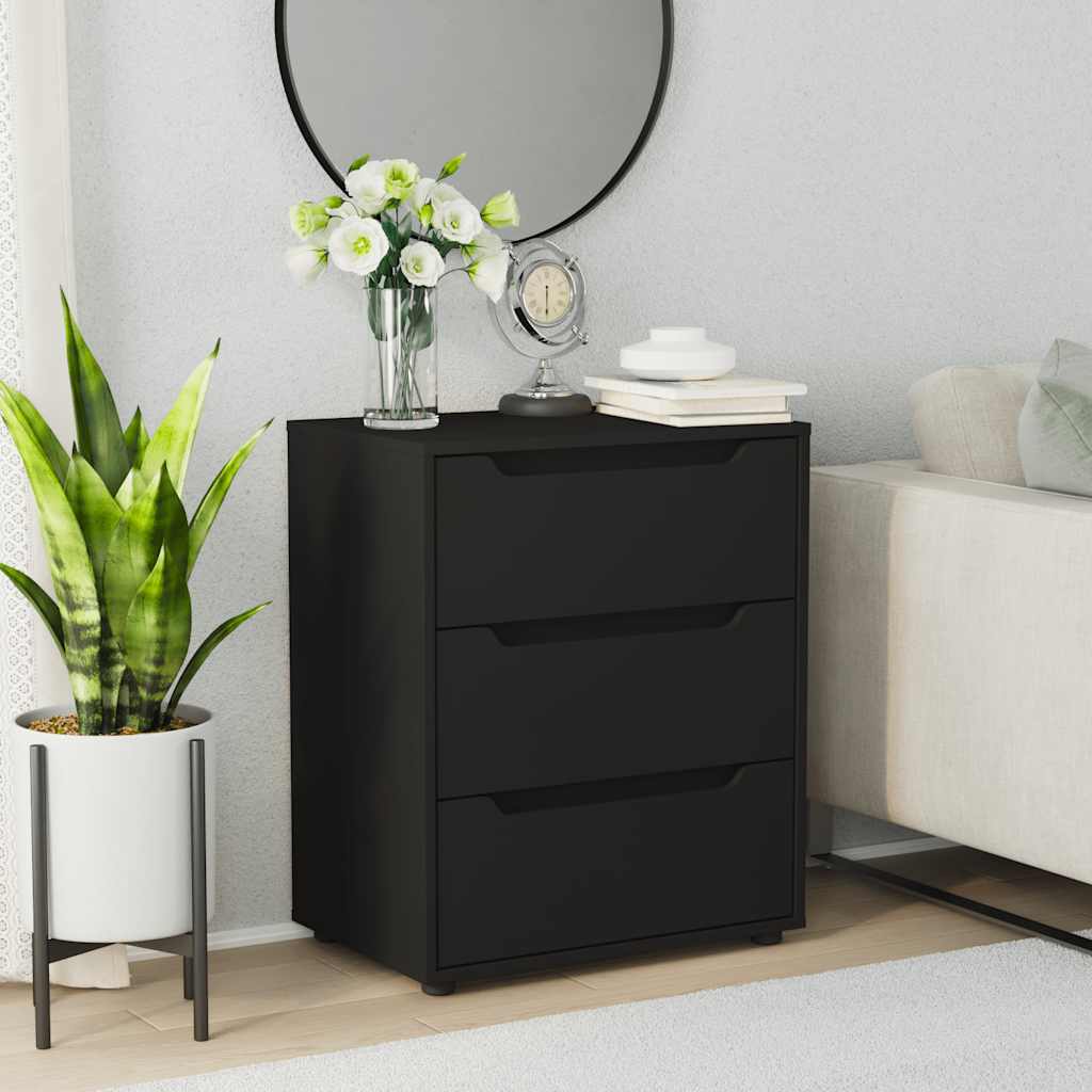 Sideboard Visnes Black 60X40X73 Cm Engineered Wood