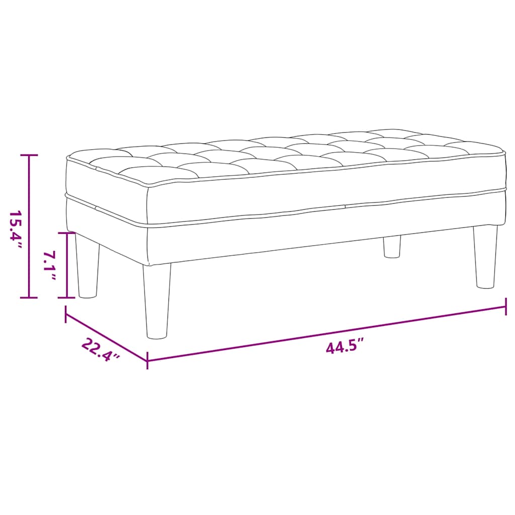 Bench 113 X 57 X 39 Cm Fabric
