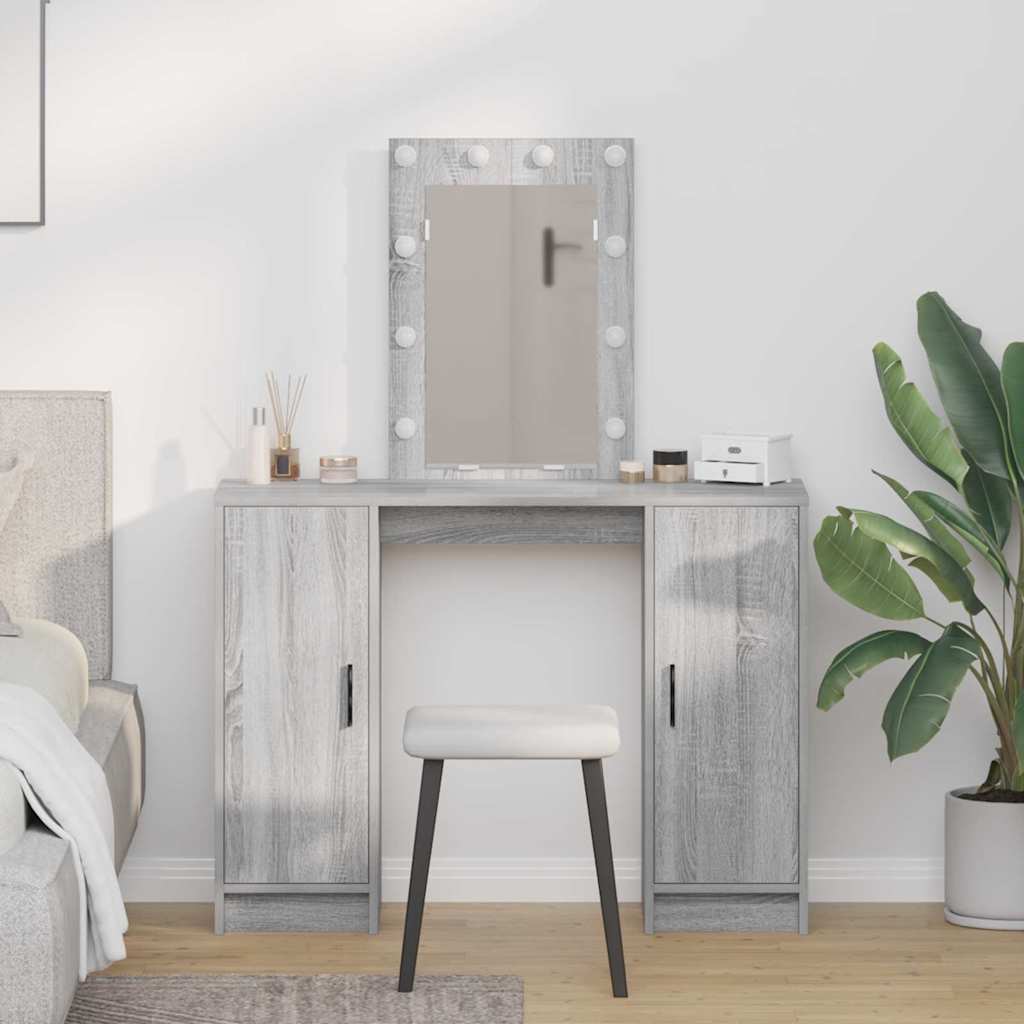 Dressing Table Brown 102 X 33 X 135 Cm Engineered Wood