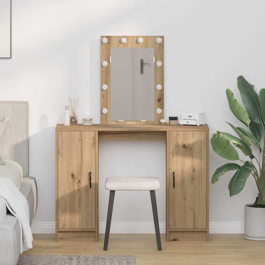 Dressing Table Brown 102 X 33 X 135 Cm Engineered Wood