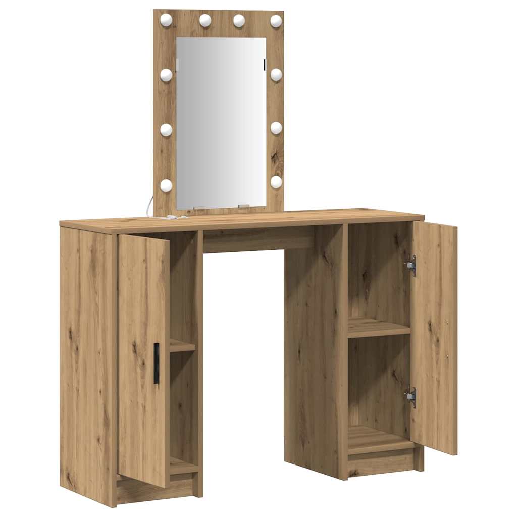 Dressing Table Brown 102 X 33 X 135 Cm Engineered Wood