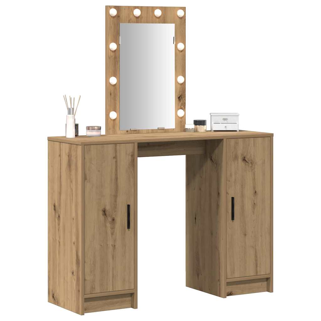 Dressing Table Brown 102 X 33 X 135 Cm Engineered Wood
