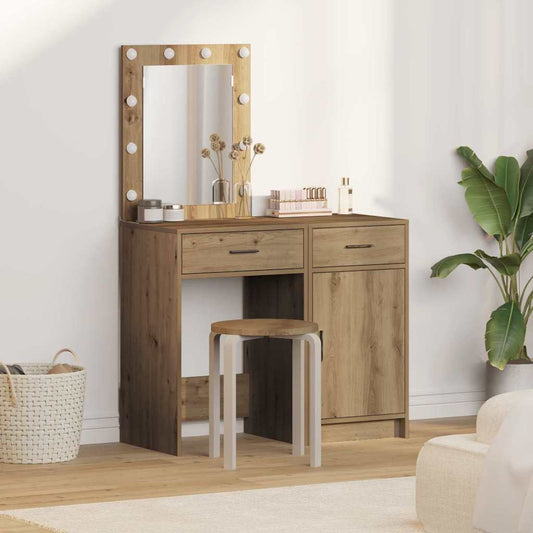 Dressing Table 2 Pcs Brown 50 X 41 X 135 Cm Engineered Wood