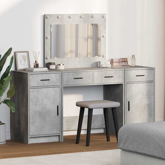Dressing Table 3 Pcs Grey 40 X 41 X 75 Cm Engineered Wood
