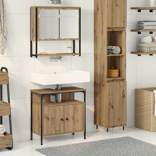Bathroom Furniture Set With Storage 2 Pcs Brown 60 X 30 X 60 Cm