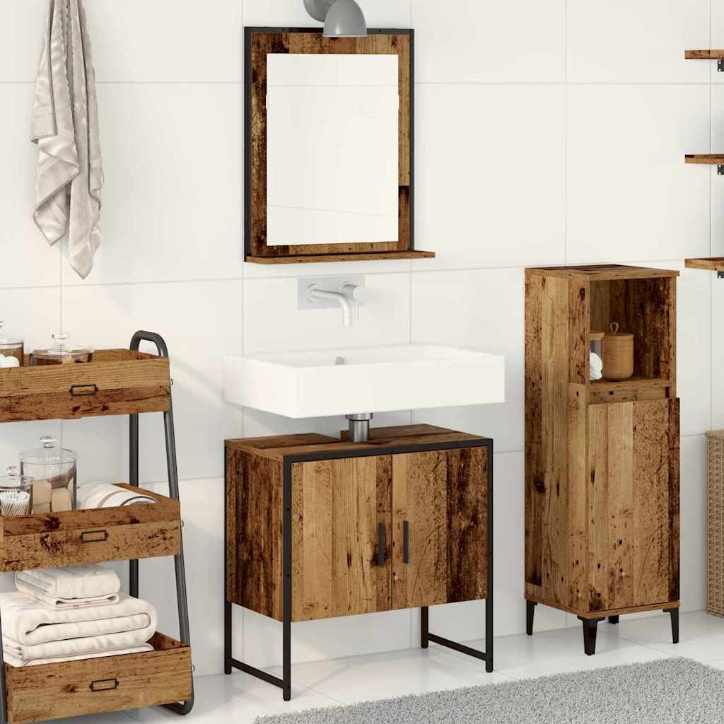 Bathroom Furniture Set With Storage 2 Pcs Black 60 X 33 X 60 Cm