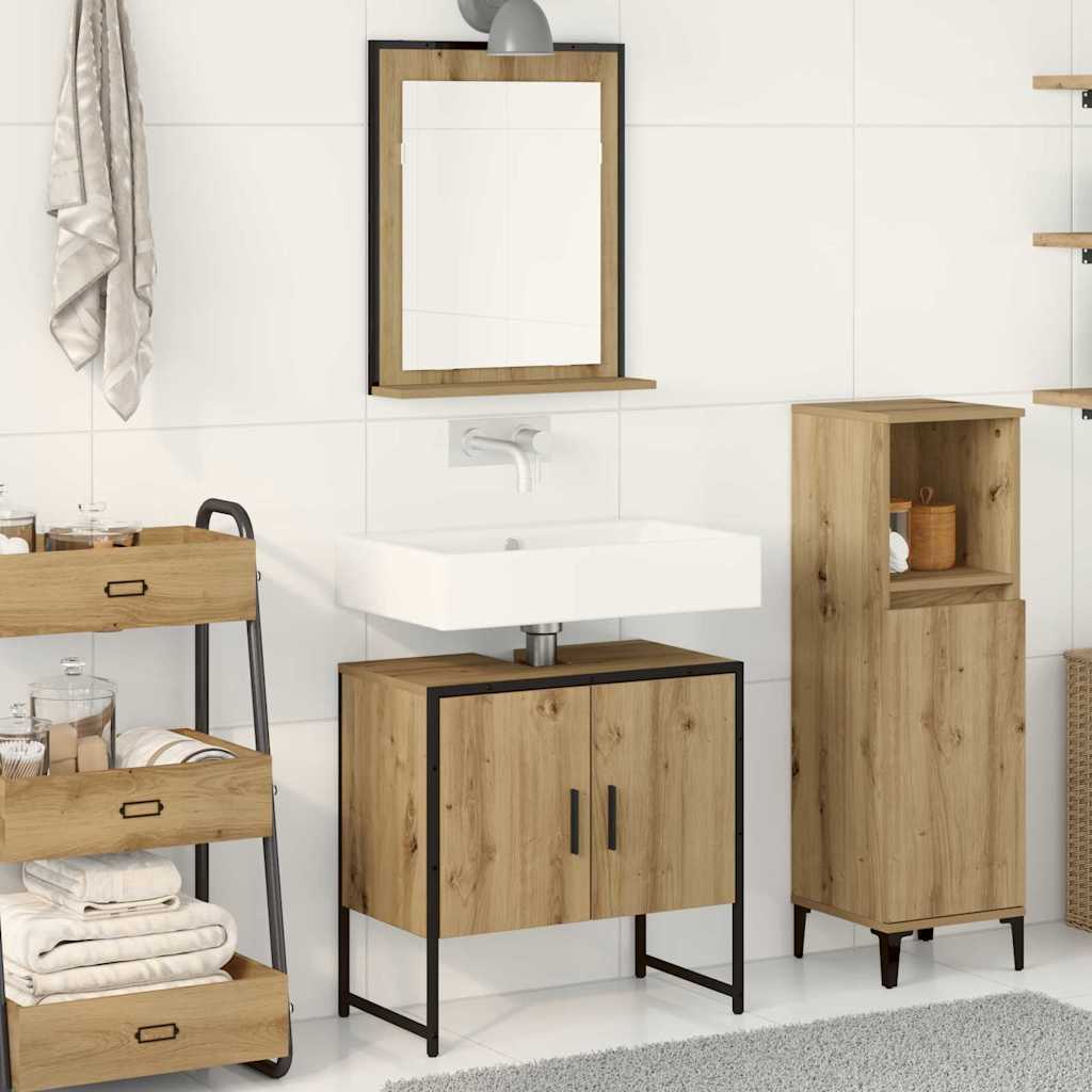 Bathroom Furniture Set With Storage 2 Pcs Black 60 X 33 X 60 Cm