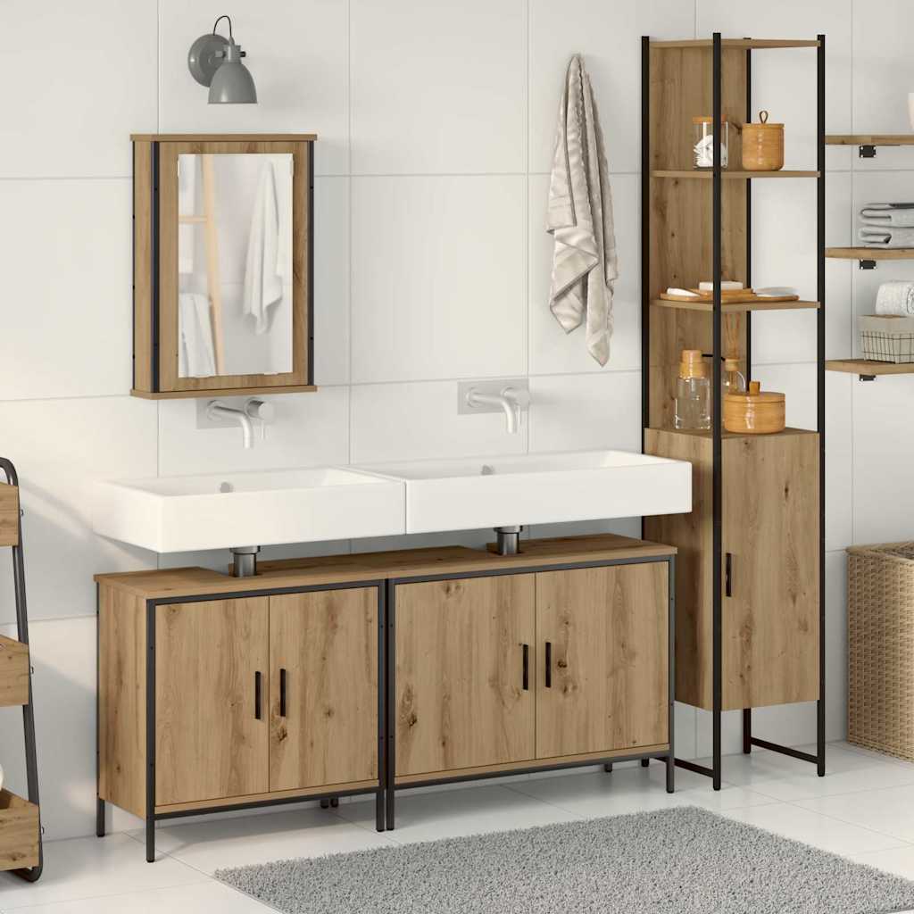 4 Piece Bathroom Furniture Set Engineered Wood