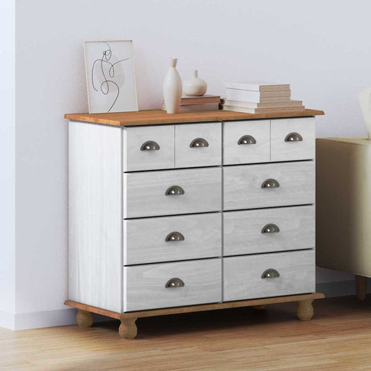 Chest Of Drawer Askim 91 X 40 X 79 Cm Solid Pine Wood