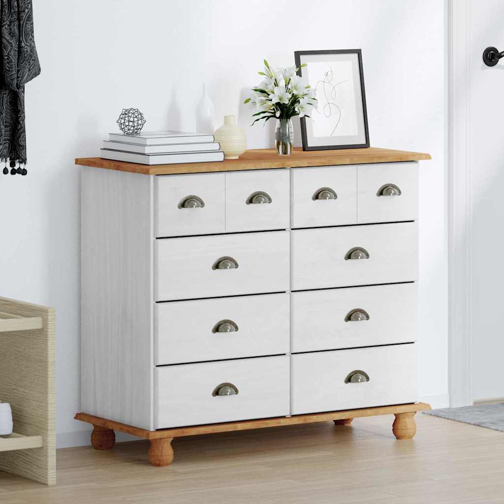Chest Of Drawer Askim 91 X 40 X 79 Cm Solid Pine Wood