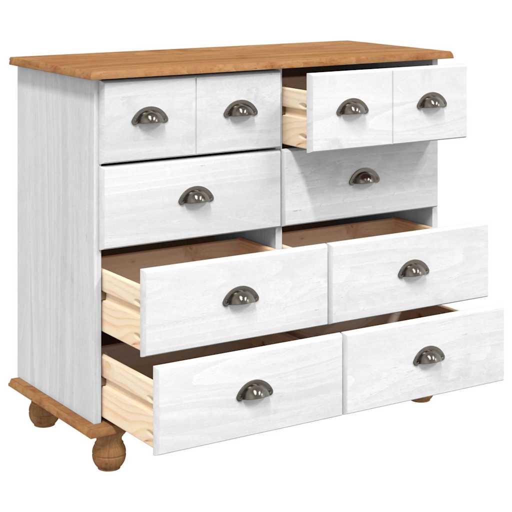 Chest Of Drawer Askim 91 X 40 X 79 Cm Solid Pine Wood