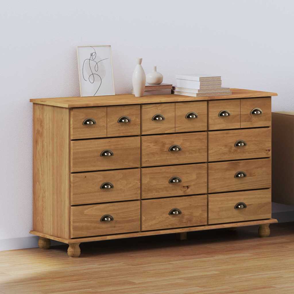 Chest Of Drawer Askim 79 X 40 X 133.5 Cm Solid Pine Wood