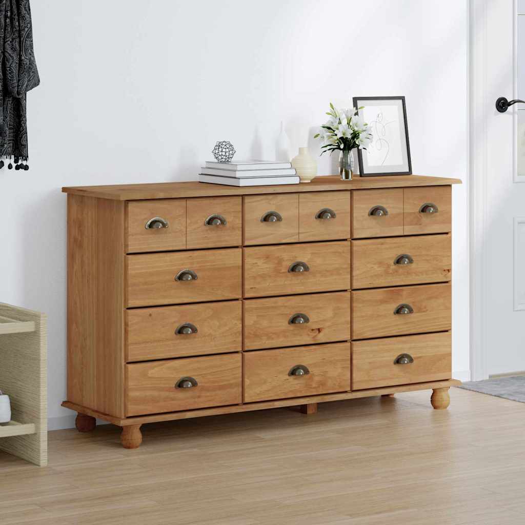 Chest Of Drawer Askim 79 X 40 X 133.5 Cm Solid Pine Wood