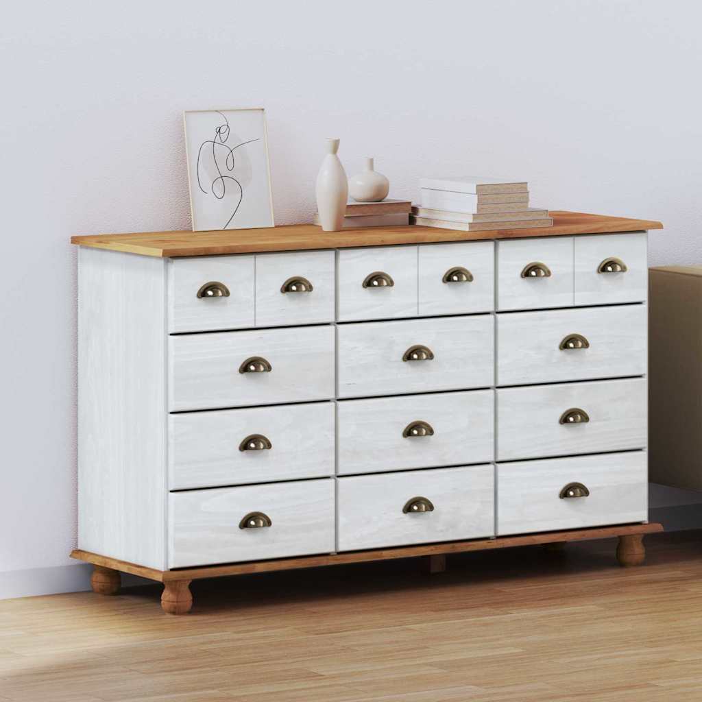 Chest Of Drawer Askim 79 X 40 X 133.5 Cm Solid Pine Wood