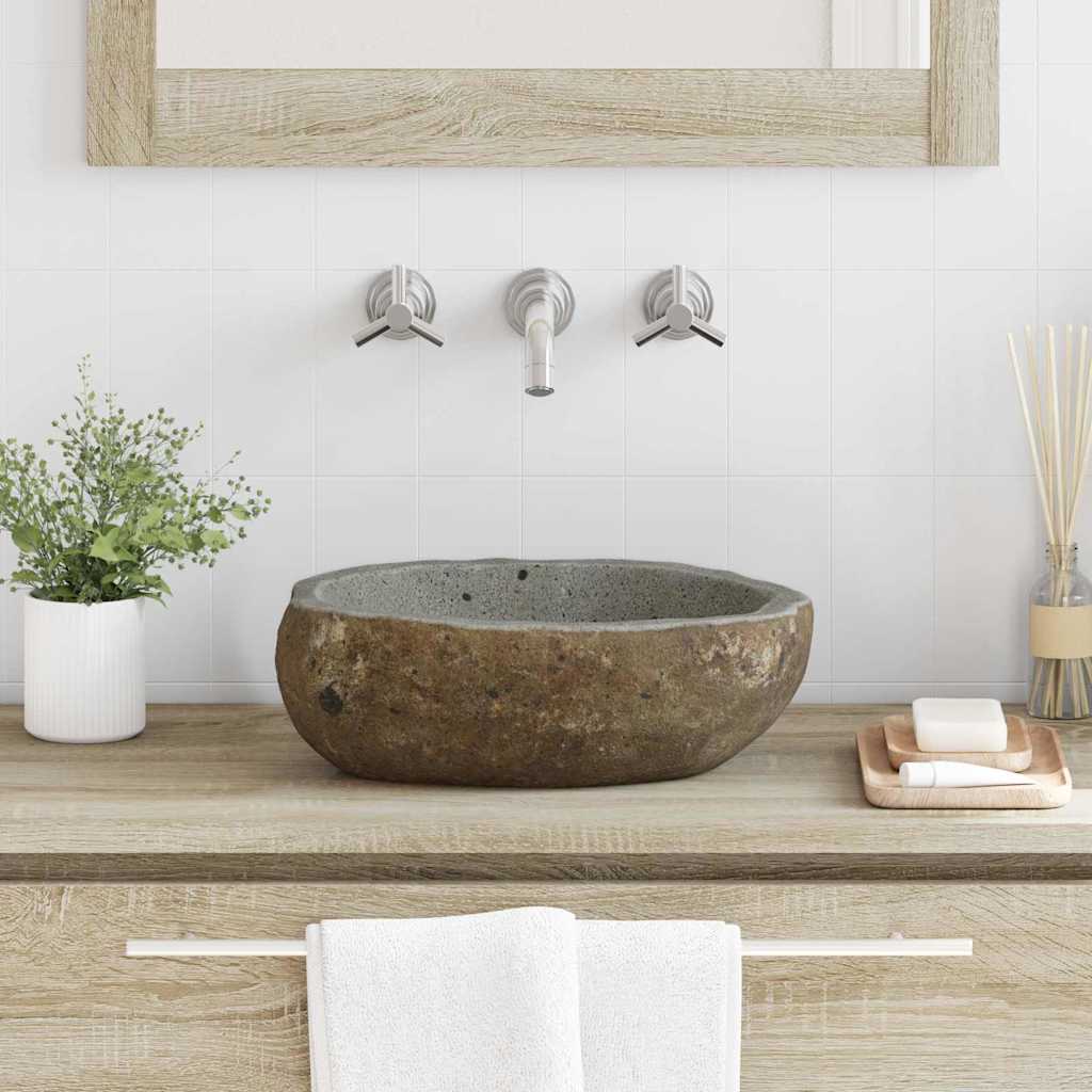 Basin Light Grey River Stone