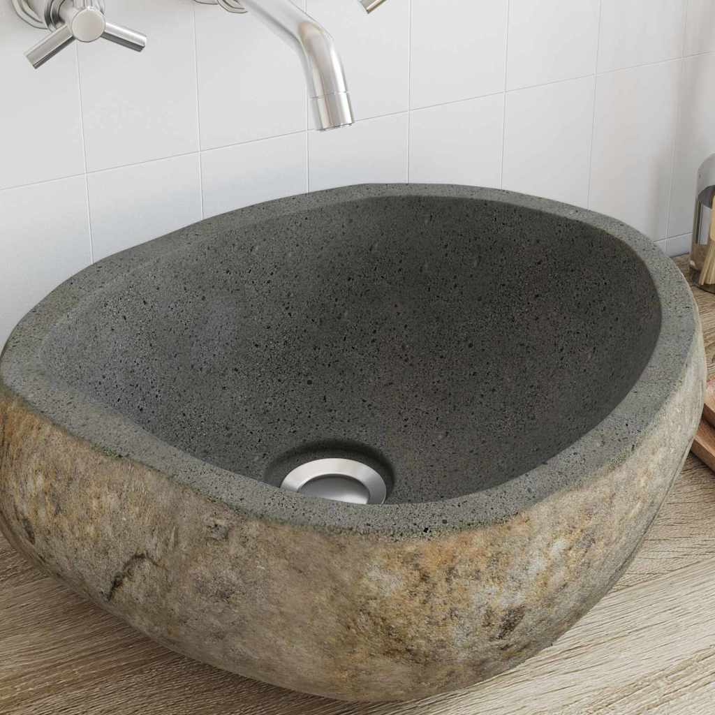 Basin Light Grey River Stone