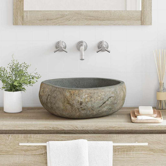 Basin Light Grey River Stone