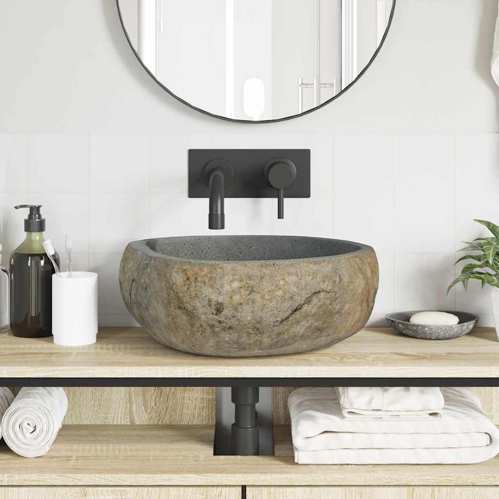 Basin Light Grey River Stone