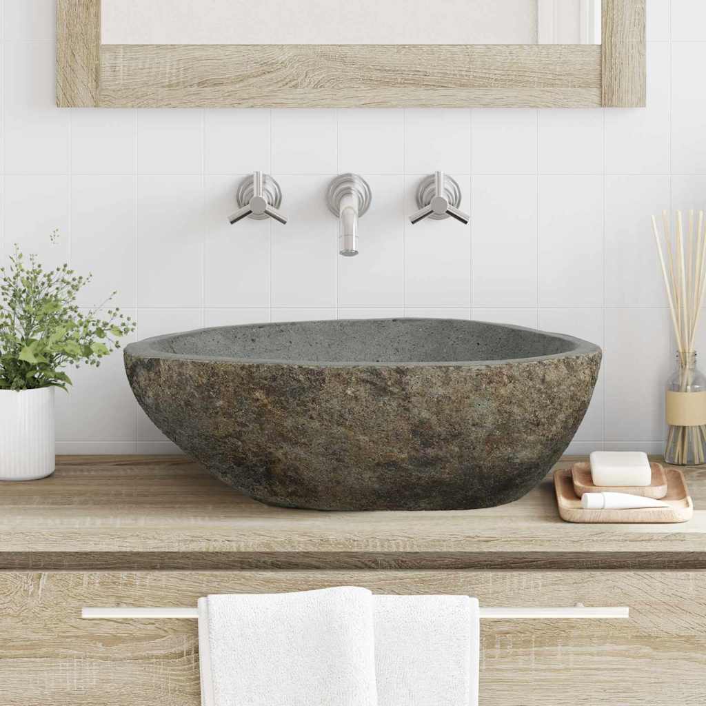 Basin Light Grey River Stone