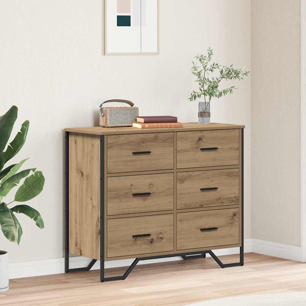 Chest Of Drawers 91X35.5X74.5 Cm Engineered Wood