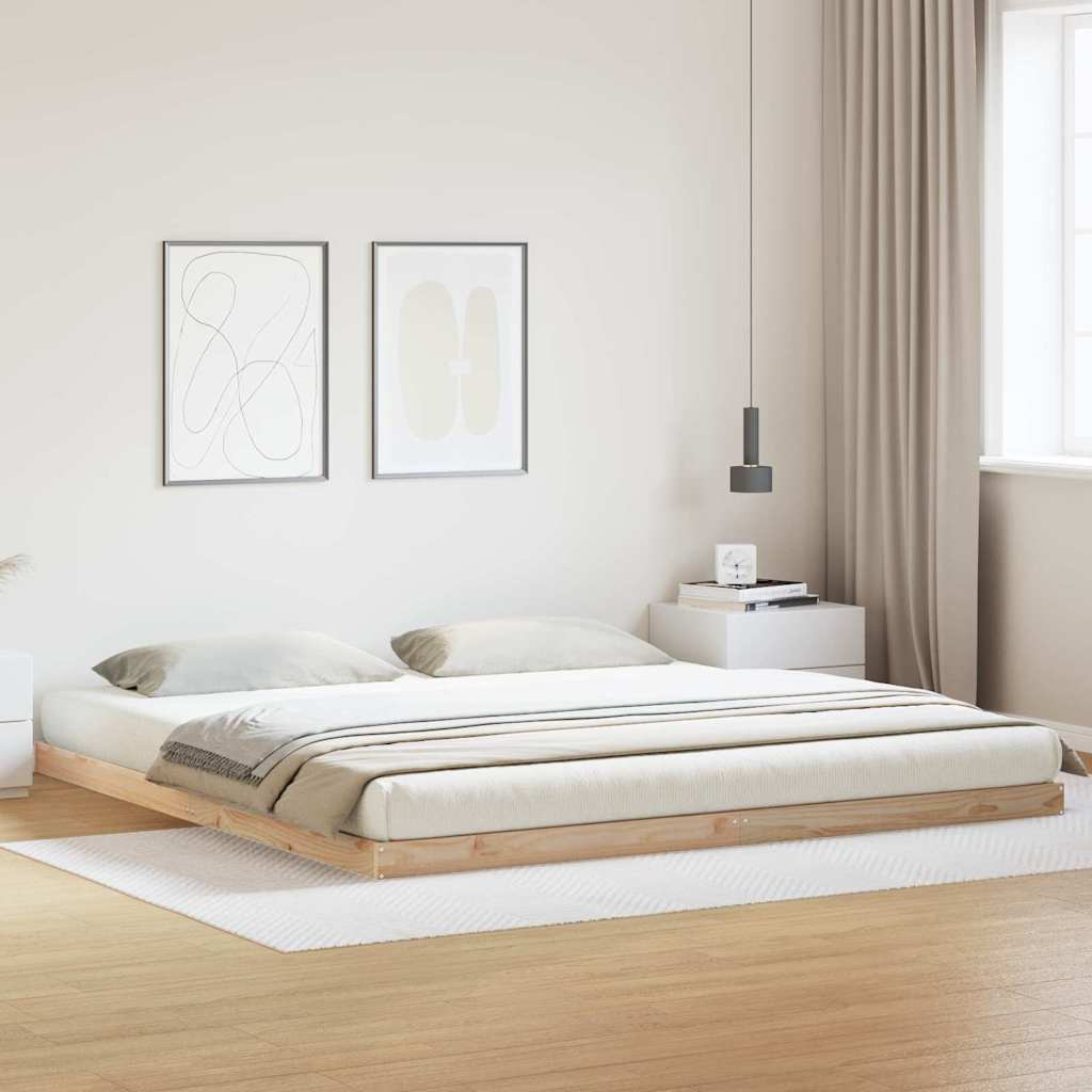 Bed Frame Without Mattress Double Solid Wood Pine