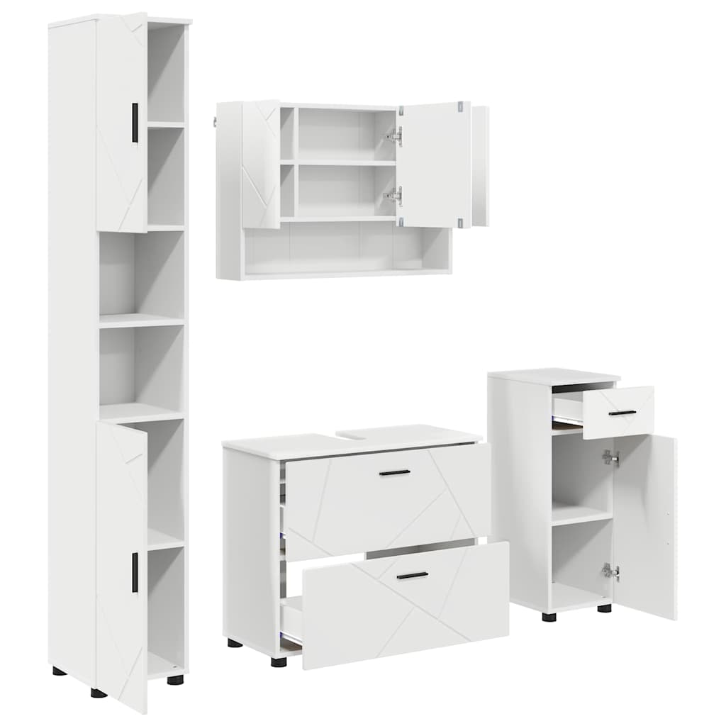 Bathroom Furniture Set With Drawer 4 Pcs 30 X 35 X 192 Cm